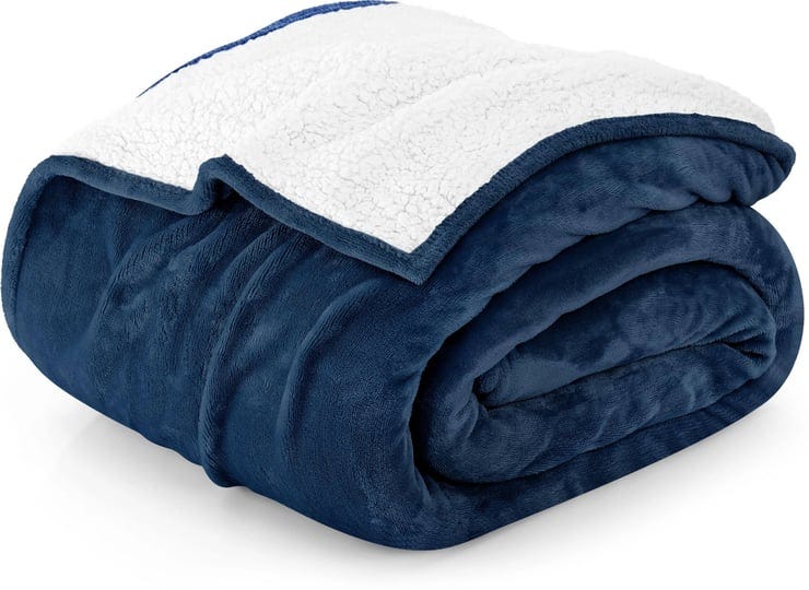 utopia-bedding-sherpa-flannel-fleece-reversible-blanket-queen-navy-extra-soft-1