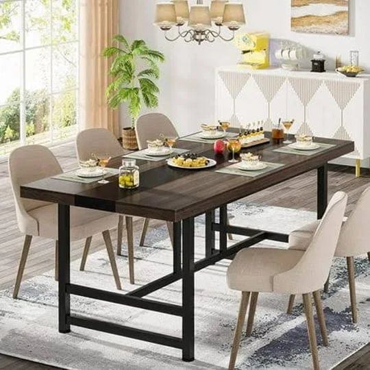 tribesigns-70-dining-table-large-rectangular-wood-kitchen-table-for-families-and-parties-seats-6-8-g-1
