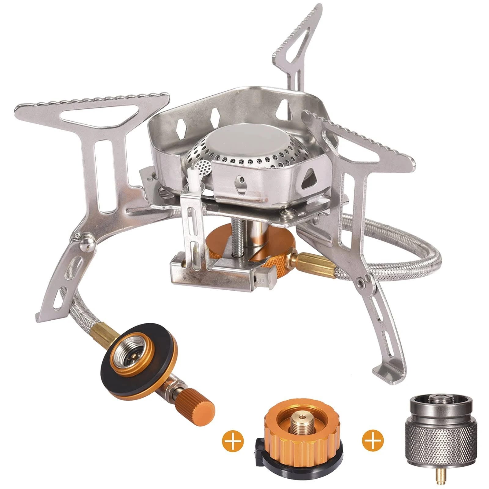 Sagafly Windproof Portable Camping Stove with Adapter for Hiking and Trekking | Image