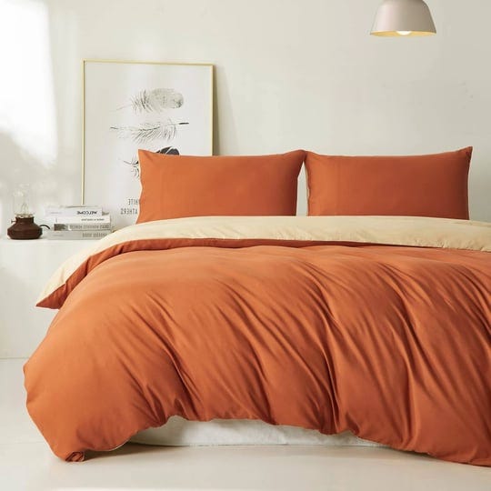 jyhoney-burnt-orange-duvet-cover-set-queen-size-caramel-pumpkin-reversible-beige-bedding-set-modern--1