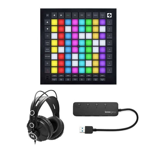 novation-launchpad-pro-mk3-with-over-ear-headphones-knox-3-0-4-port-usb-hub-1