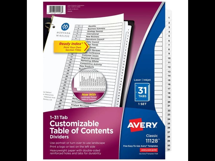 avery-1-31-tab-dividers-for-3-ring-binders-customizable-table-of-contents-classic-white-tabs-1-set-1-1