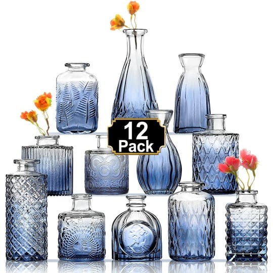arme-bud-vase-set-of-12-blue-vases-clear-flower-vase-in-bulk-small-vintage-vases-for-flower-mini-gla-1