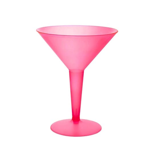 party-essentials-hard-plastic-two-piece-8-ounce-martini-glasses-neon-pink-10-count-1