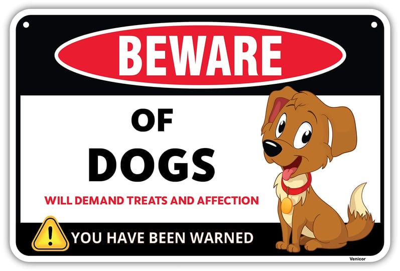 venicor-funny-beware-of-dogs-sign-8-x-12-inches-aluminum-gift-for-dog-lovers-dog-wall-art-dog-stuff--1