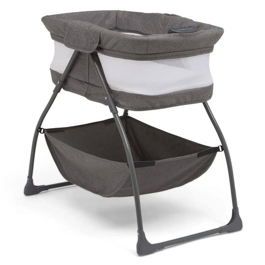 delta-children-travelmate-compact-fold-bassinet-gray-tweed-1