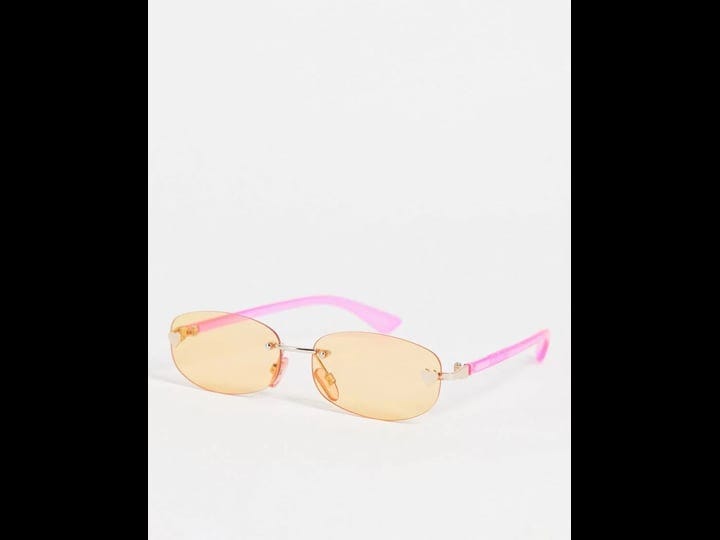 skinnydip-rimless-narrow-sunglasses-in-pink-with-orange-tinted-lens-multi-1