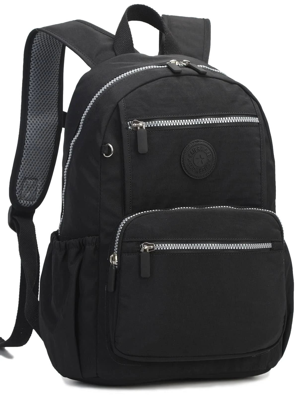 Stylish, Spacious Nylon Backpack for Everyday Use (Black) | Image