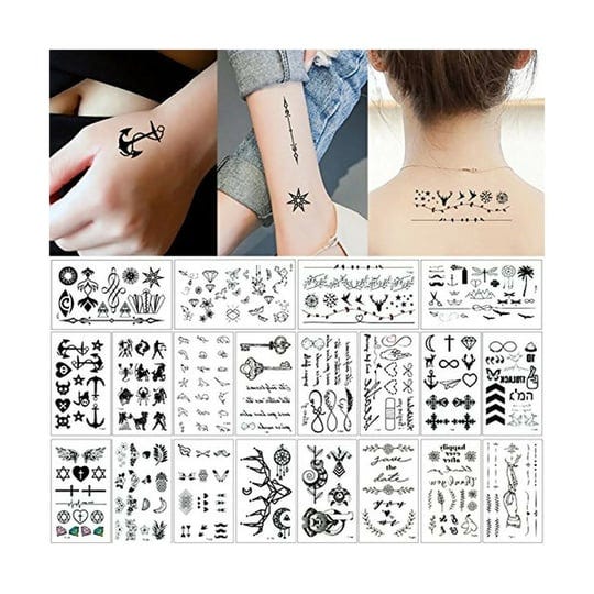 20-sheets-fake-black-tiny-temporary-tattoo-body-sticker-hand-neck-wrist-art-1