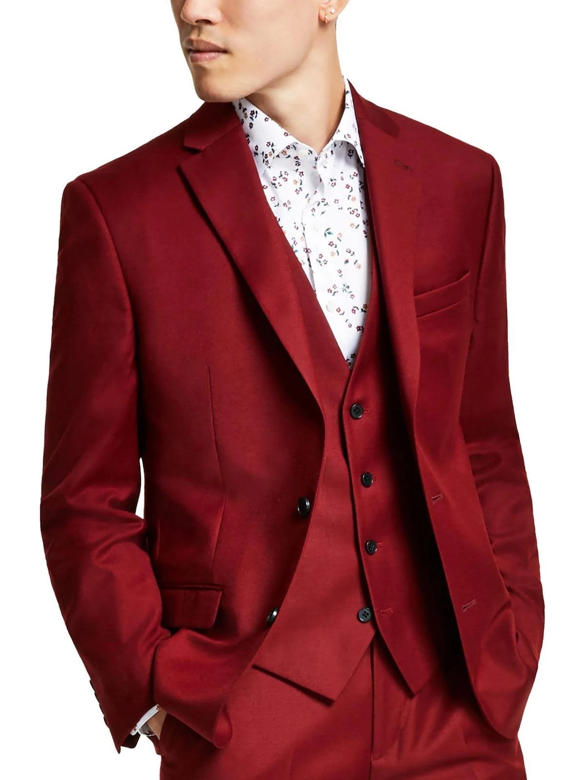 Slim Fit Red Blazer for Men | Image