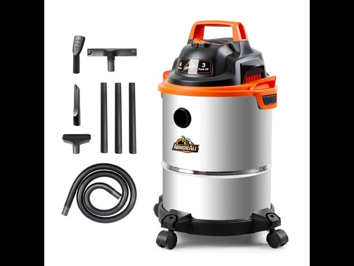 armor-all-vo408s-0901-4-gallon-wet-dry-vac-3-0-peak-hp-shop-vacuum-with-3-nozzles-and-1-brush-stainl-1