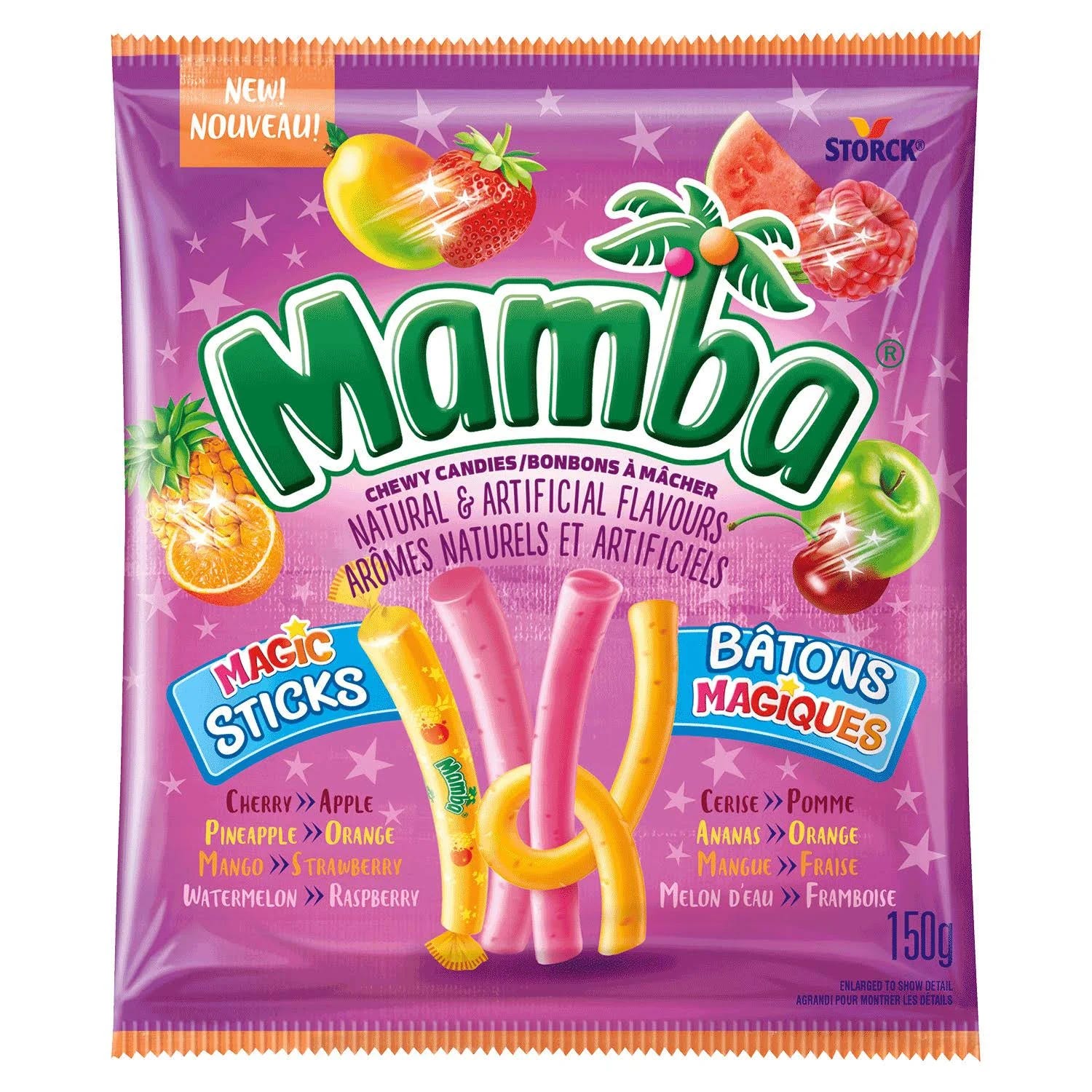 Mamba Magic Sticks Assorted Fruit Gummies Candy by Storck - Perfect for Sweet Indulgence | Image