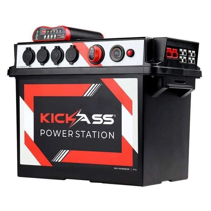 KickAss Portable Power Station with 25A DCDC Charger and Battery Box Jumper Cables | Image