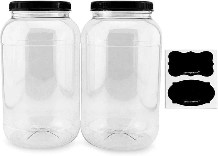 cornucopia-brands-gallon-plastic-jars-2-pack-clear-round-containers-with-black-ribbed-lids-bpa-free--1