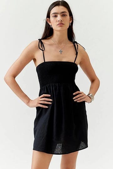 urban-renewal-made-in-la-ecovero-linen-smocked-top-mini-dress-in-black-xs-at-urban-outfitters-1