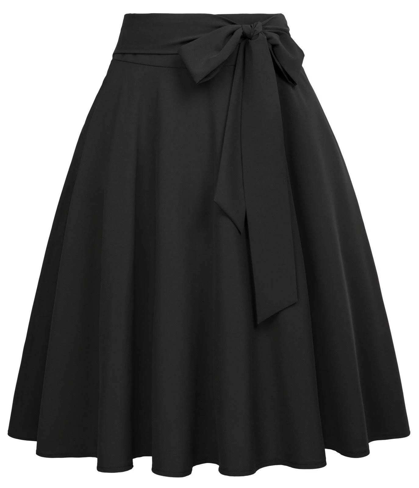 Vintage-Inspired A-Line Skirt with Pleated Pockets | Image
