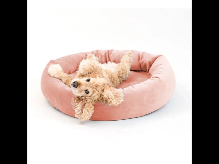 luxury-velvet-dog-bed-washable-cloud-like-memory-foam-size-medium-in-blush-1