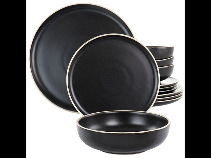 gibson-elite-serenade-12-piece-round-stoneware-dinnerware-set-in-black-1