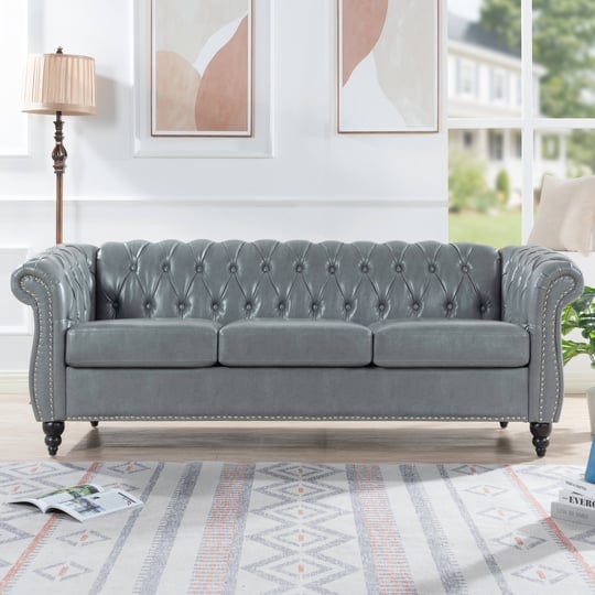 leather-sleeper-loveseat-sofa-chesterfield-settee-3-seat-recliner-couch-with-nailhead-rolled-arm-and-1