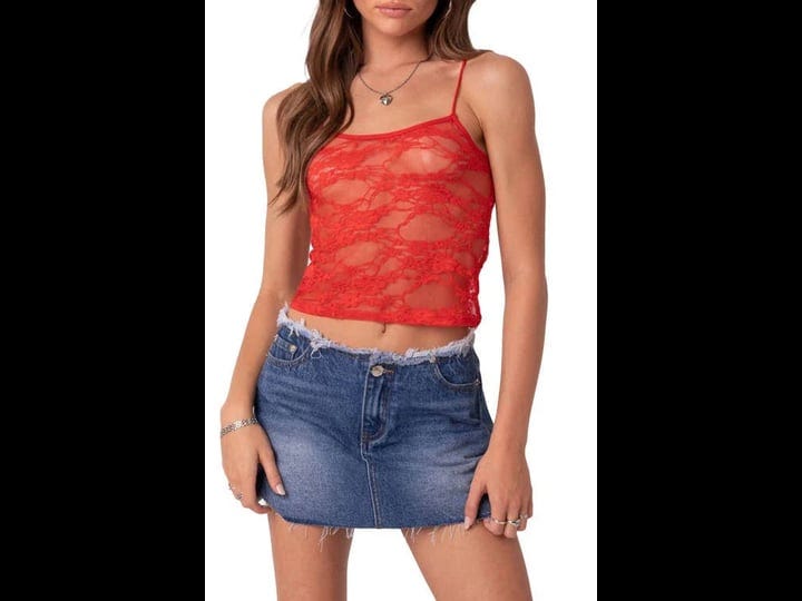 edikted-gianna-sheer-lace-camisole-in-red-at-nordstrom-size-medium-1