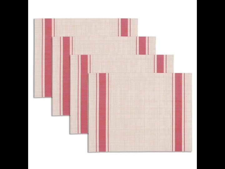 kaf-home-farmhouse-stripe-placemats-set-of-4-red-1