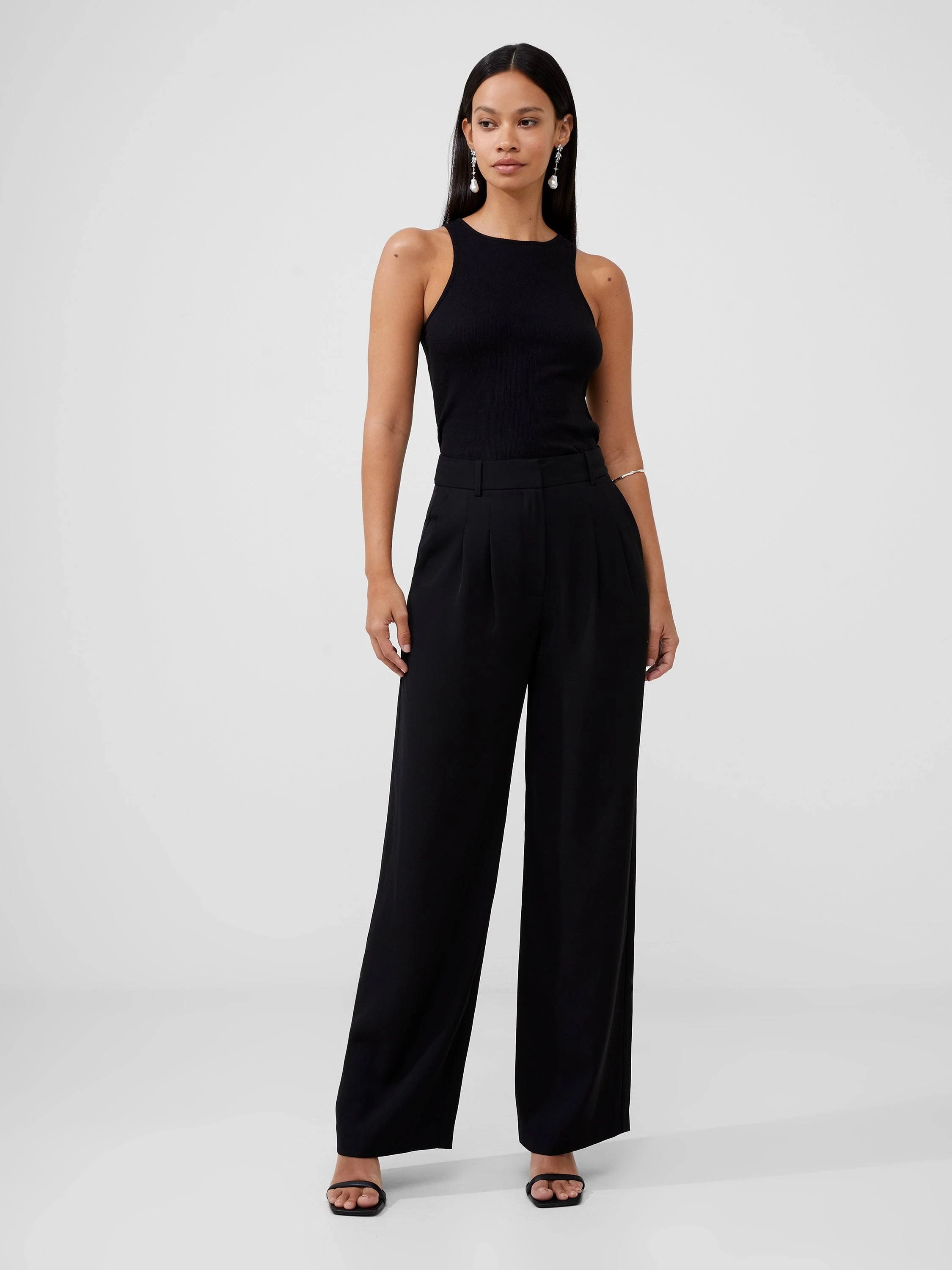 Black Wide-Leg Suiting Pants - French Connection | Image