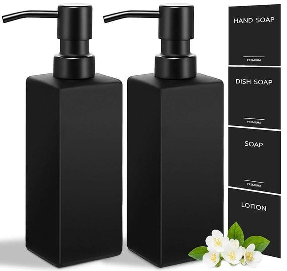 gmisun-black-soap-dispenser-hand-soap-dispenser-bathroom-12oz-glass-soap-dispenser-with-stainless-st-1