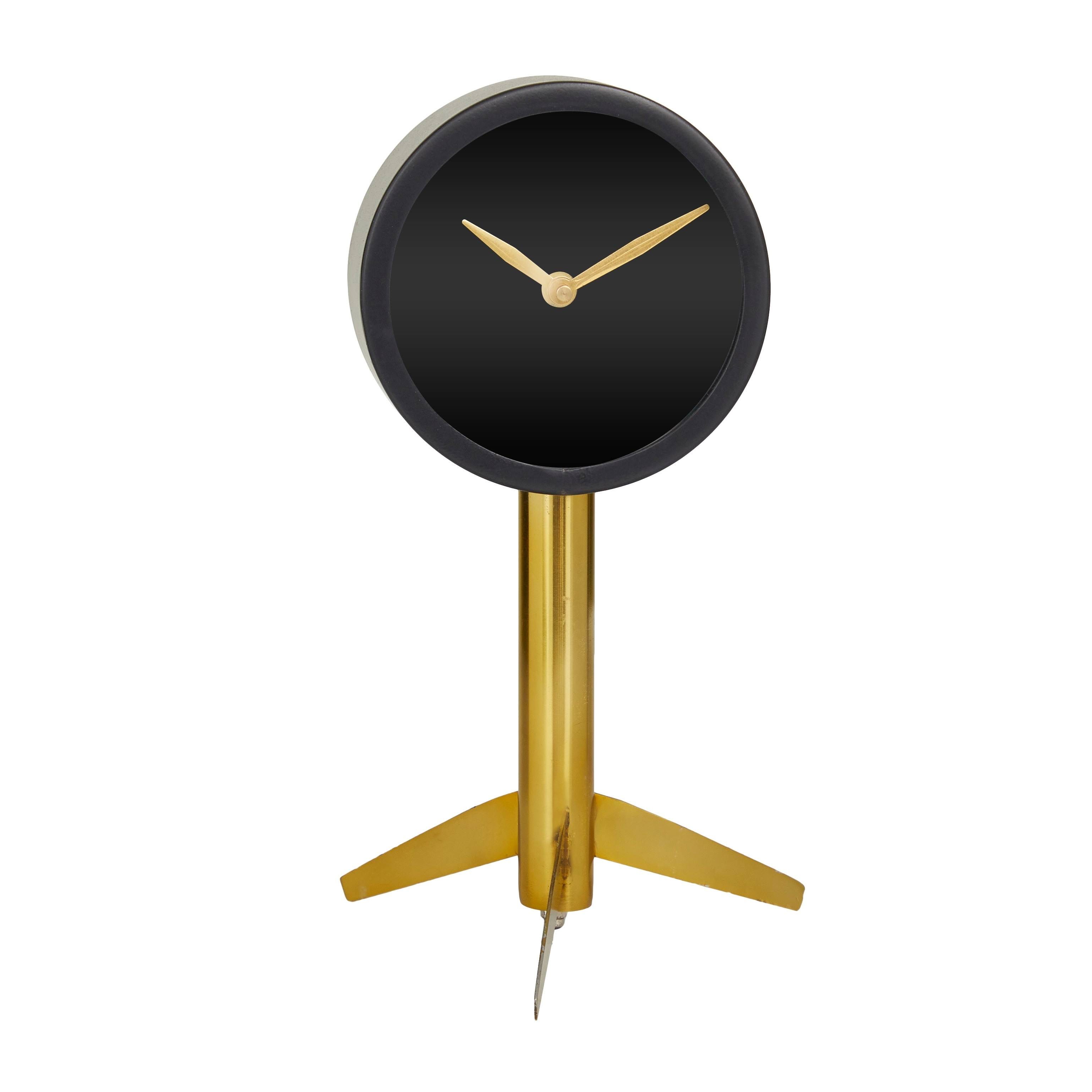 Modern Indoor Table Clock with Gold Stand | Image