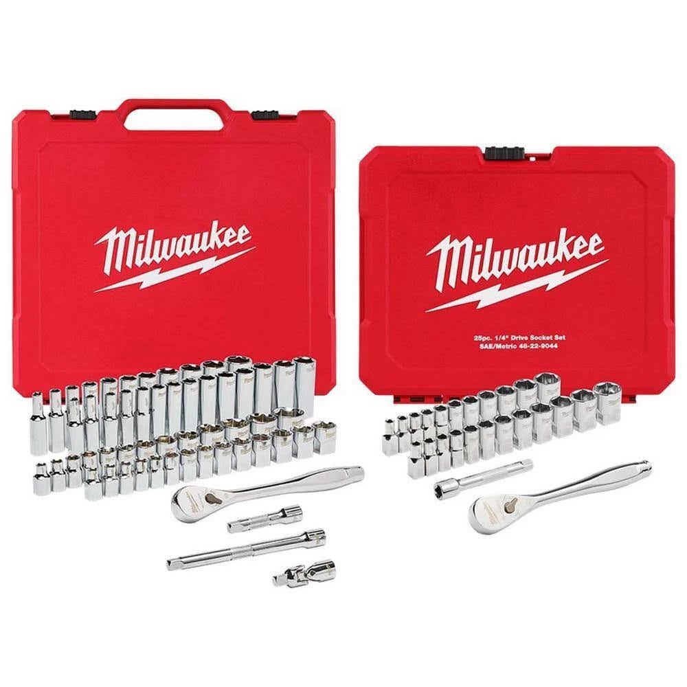 Milwaukee 81-Piece SAE/Metric Ratchet/Socket Mechanics Tool Set | Image