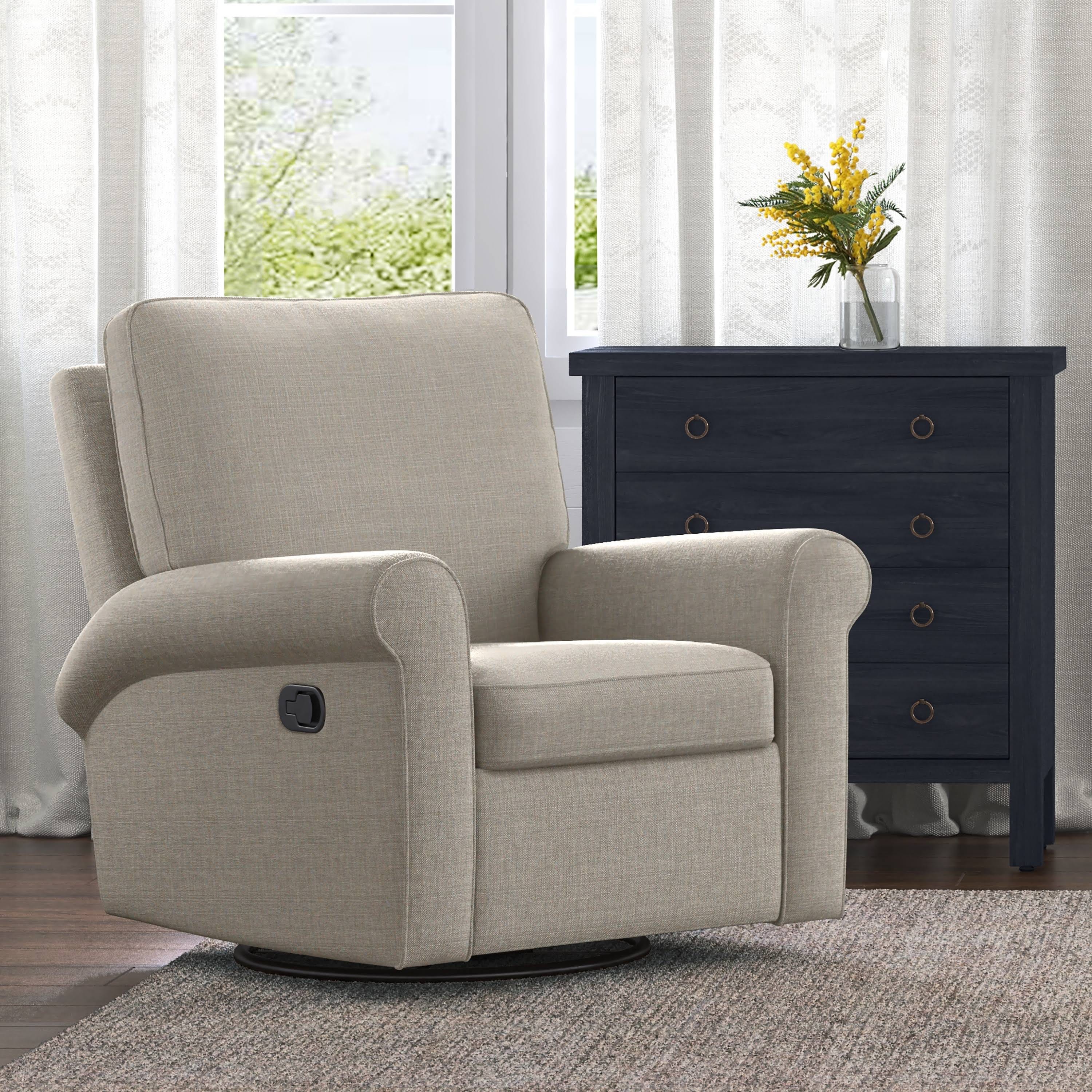 Modern Swivel Recliner by ClickDecor - Solid Sand Design | Image