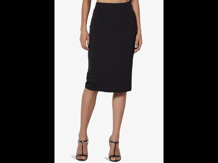 themogan-womens-office-ponte-stretch-knit-elastic-high-waist-knee-pencil-midi-skirt-size-large-black-1