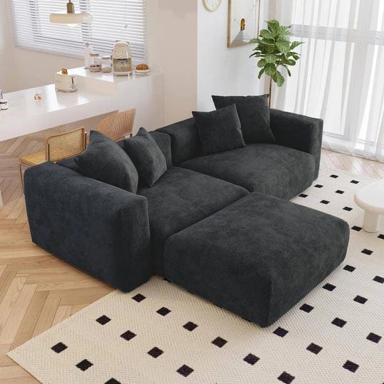102-2-in-w-black-square-arm-3-seater-corduroy-velvet-free-combination-modular-sofa-with-ottoman-1