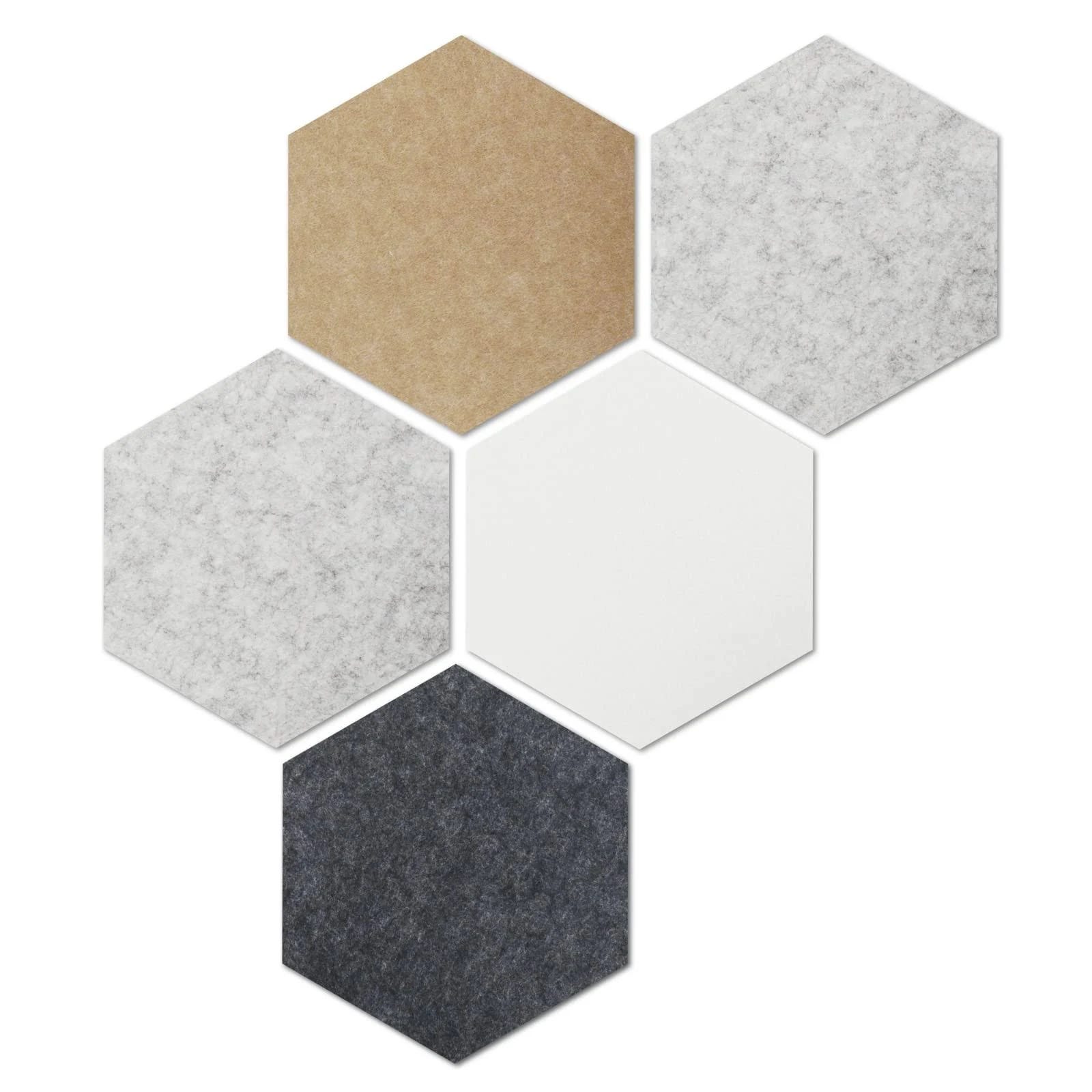 5pcs Hexagon Felt Boards for Memos and Push Pins | Image