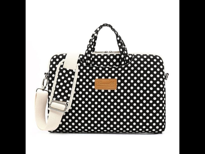 canvaslife-black-dot-pattern-15-inch-waterproof-laptop-shoulder-messenger-bag-case-with-rebound-bubb-1