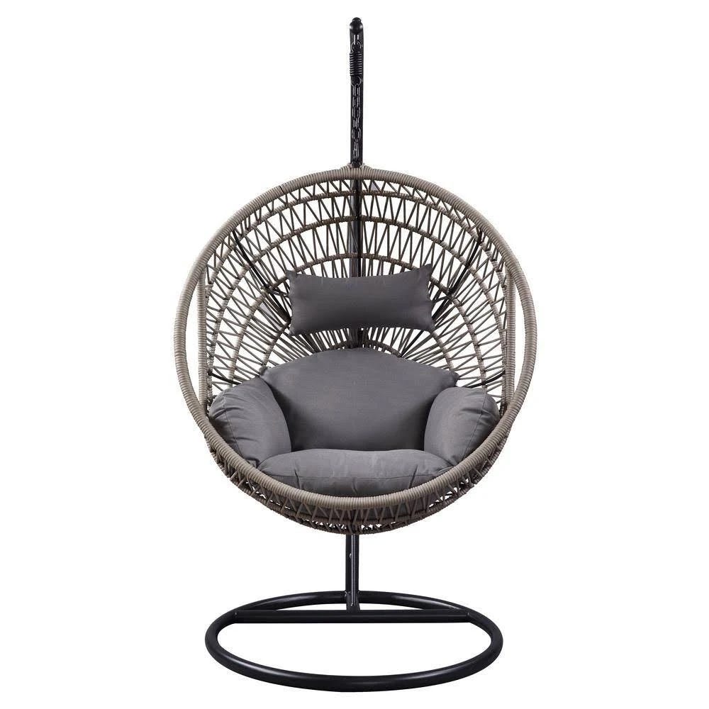 Brown Patio Swing Chair with Stand | Image