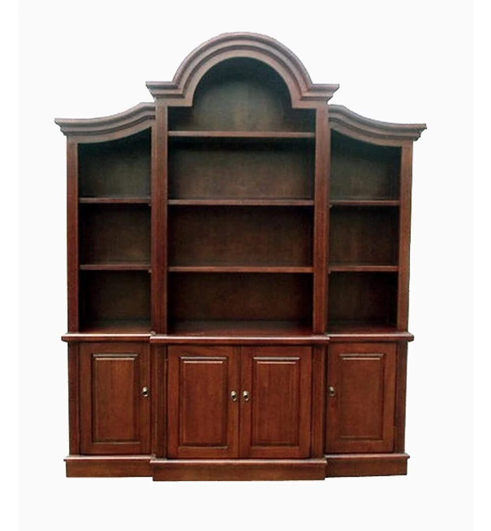 Elegant Mahogany Arch Top Bookcase with 4 Shelves | Image