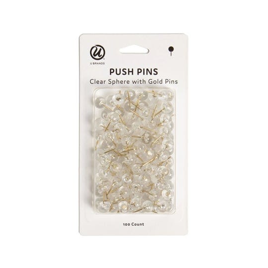 u-brands-sphere-push-pins-clear-gold-100-each-1