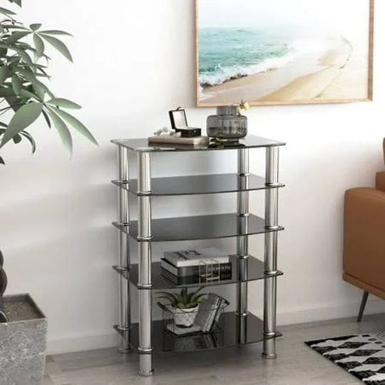 5-tier-tempered-glass-side-table-stainless-steel-frame-end-table-for-living-room-bedroom-black-1