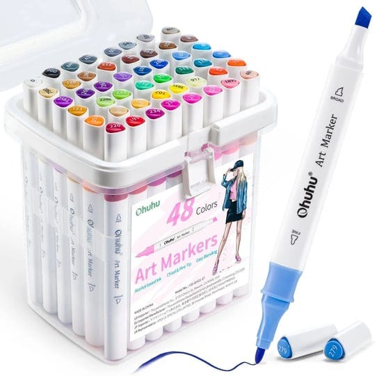 ohuhu-markers-48-color-double-tipped-alcohol-markers-chisel-fine-alcohol-based-art-marker-set-for-ad-1