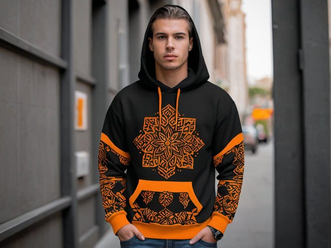 Black-And-Orange-Graphic-Hoodie-1