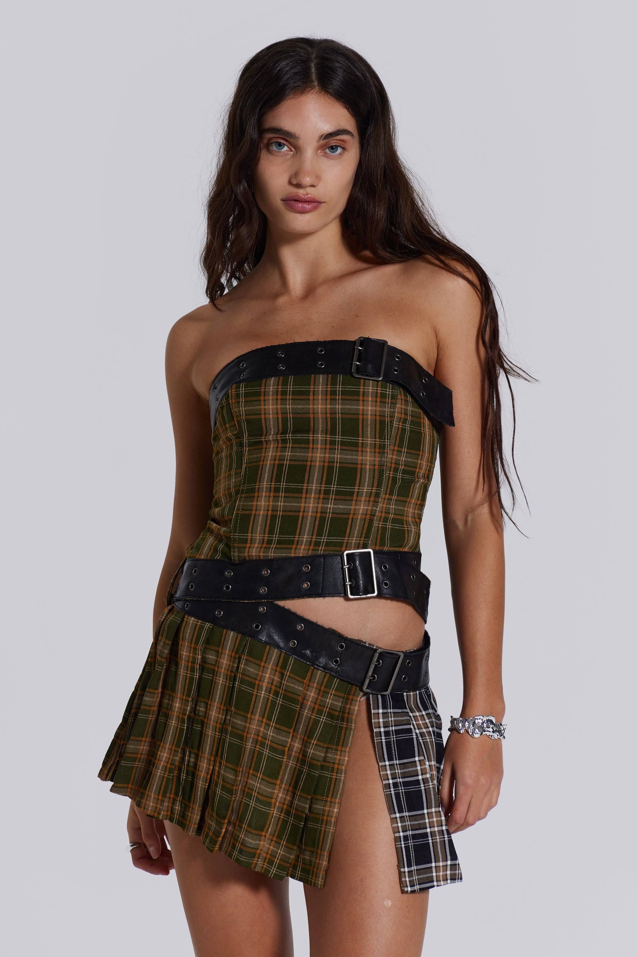 Revolutionary Punk Style Short Green Dress | Image