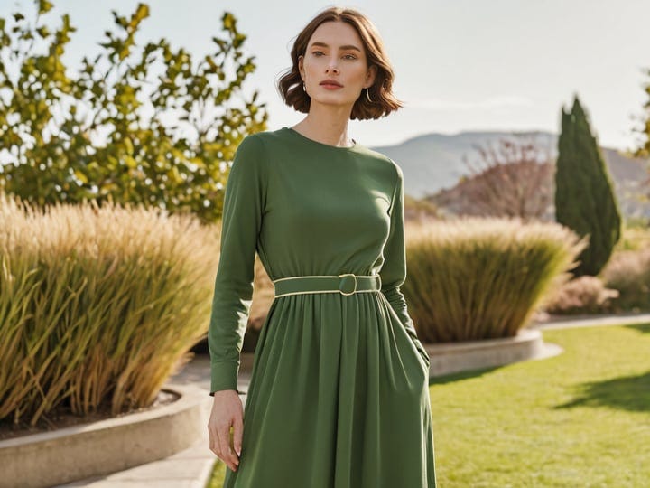 Green-Long-Sleeve-Midi-Dress-4