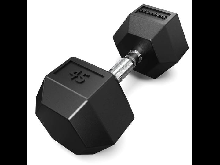 synergee-rubber-hex-dumbbells-singles-45lb-single-1