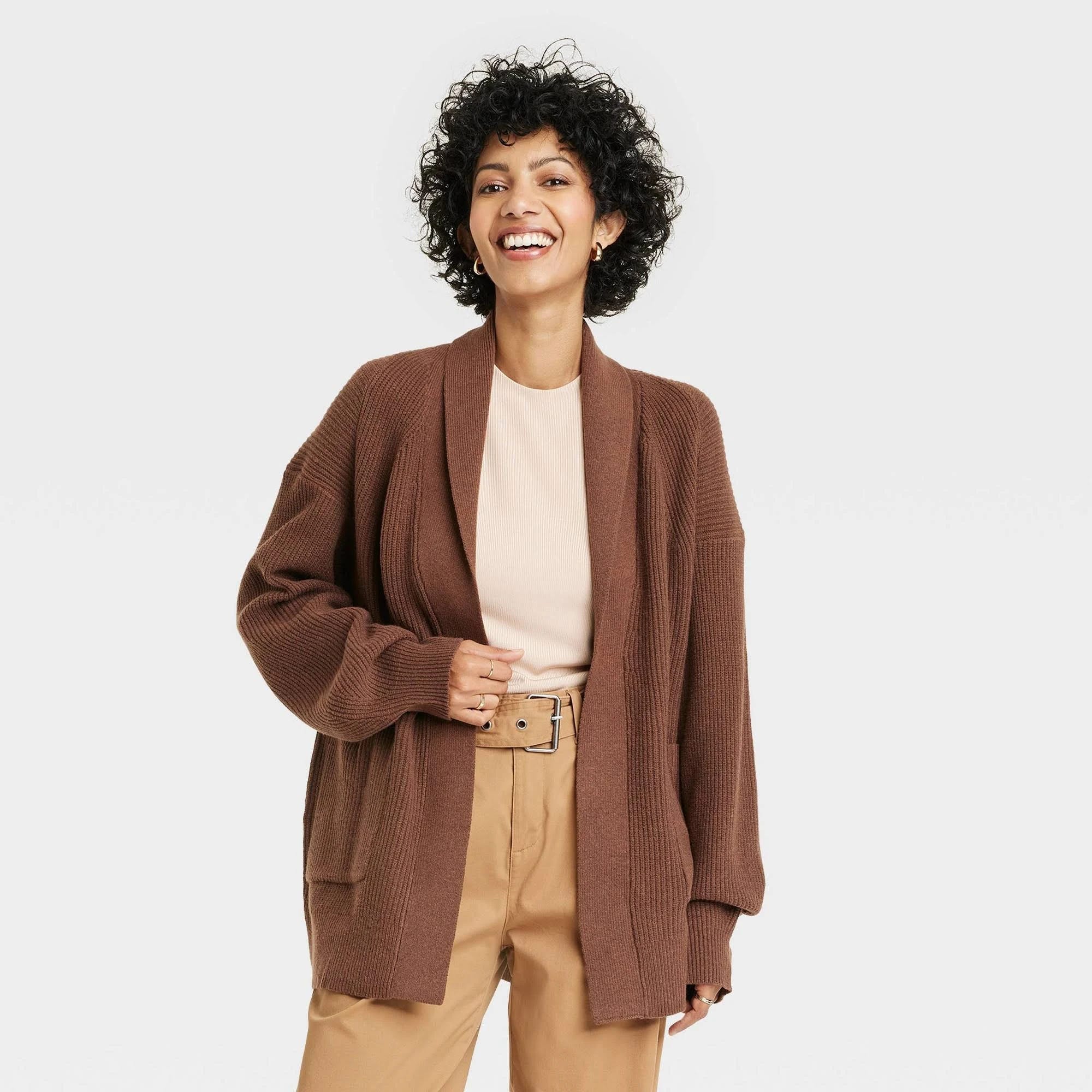 Stylish Brown Cardigan for a Layered Look | Image
