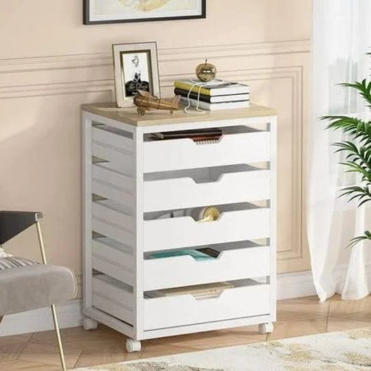 tribesigns-5-drawer-chest-wood-storage-dresser-cabinet-with-wheels-storage-organizer-for-office-bedr-1