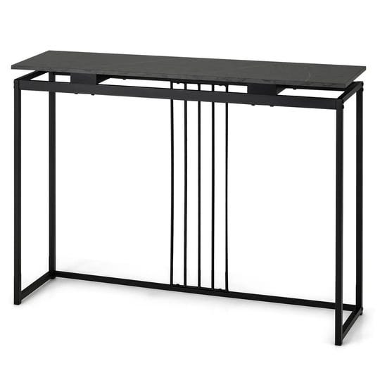 giantex-console-tables-for-entryway-48-faux-marble-sofa-table-with-powder-coated-steel-frame-black-1