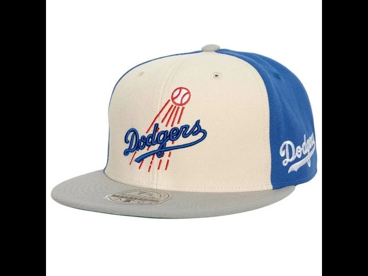 mens-mitchell-ness-cream-gray-los-angeles-dodgers-100th-anniversary-homefield-fitted-hat-1