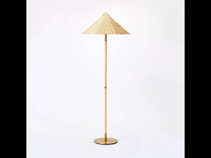 new-floor-lamp-with-tapered-rattan-shade-brown-includes-led-light-bulb-threshold-designed-with-studi-1