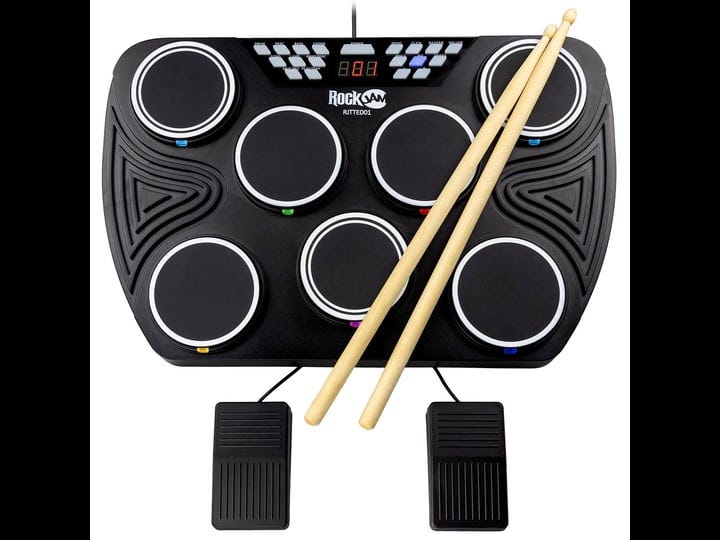 rockjam-7-pad-tabletop-bluetooth-midi-electronic-drum-kit-black-1