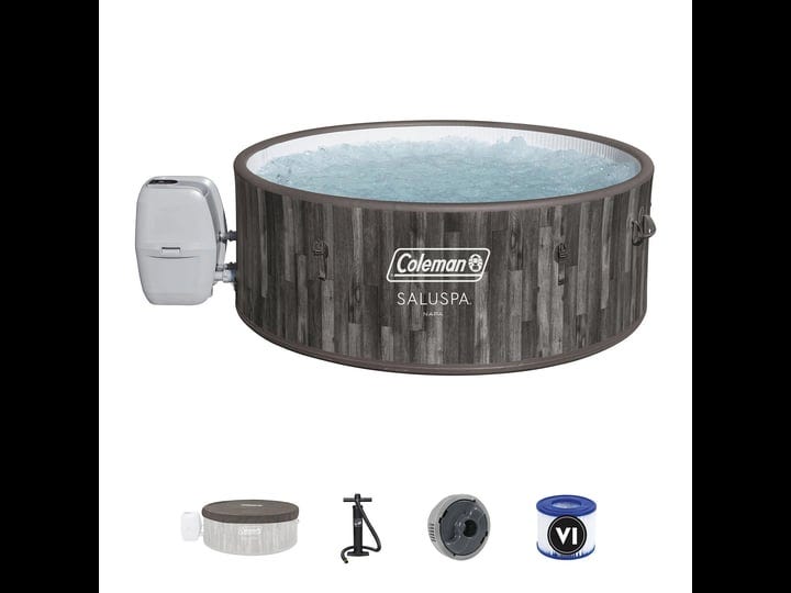 coleman-napa-saluspa-inflatable-round-outdoor-hot-tub-spa-gray-wood-1
